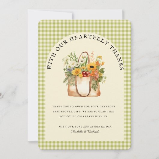 Fresh Off de markt Vrijgezellenfeest dank u kaart (Voorkant)