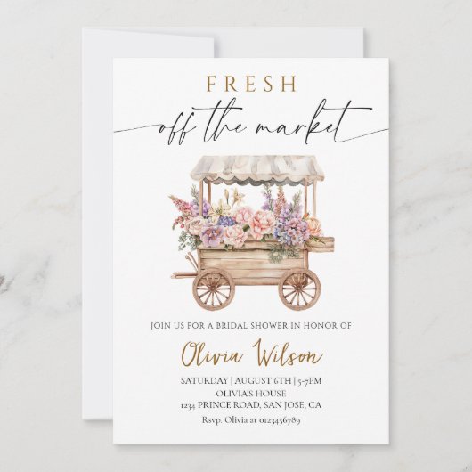 Fresh Off de markt Vrijgezellenfeest Partij Kaart (Voorkant)