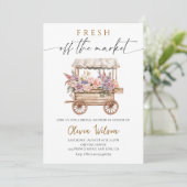 Fresh Off de markt Vrijgezellenfeest Partij Kaart (Staand voorkant)