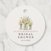 Fresh Off the Market Bloemige Pot Bruiloftsborrel  Bedankjes Labels (Voorkant)