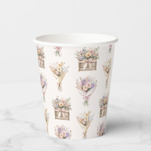 Fresh Off the Market Boeket Vrijgezellenfeest Papieren Bekers (Achterkant)