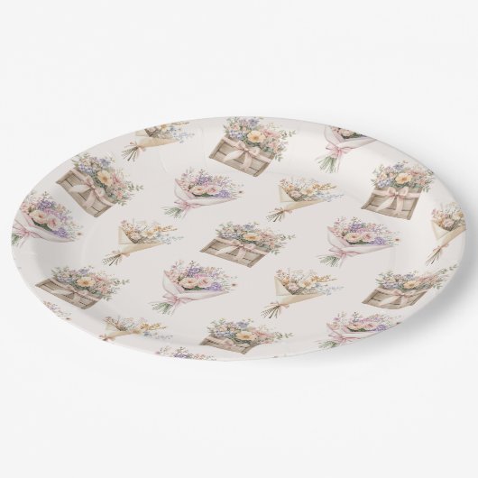 Fresh Off the Market Boeket Vrijgezellenfeest Papieren Bordje (Gekanteld)