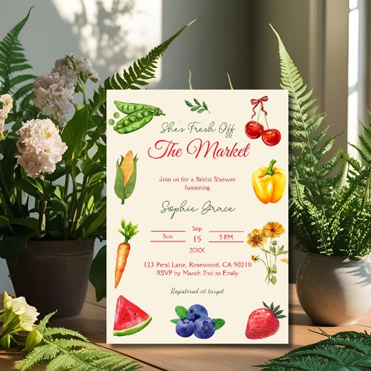 Fresh Off the Market Boerderij Vrijgezellenfeest Kaart