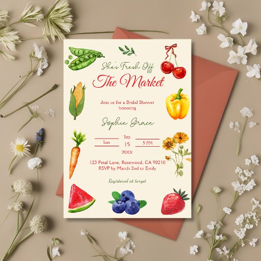 Fresh Off the Market Boerderij Vrijgezellenfeest Kaart