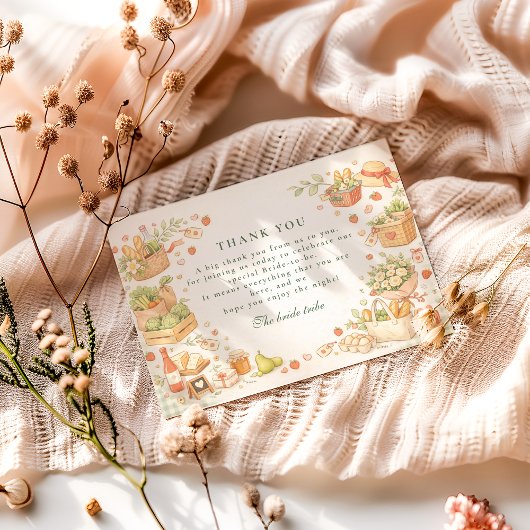 Fresh Off The Market Bridal Shower Bedankkaart