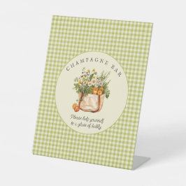 Fresh Off the Market Bridal Shower Champagne Bar  Reclamebord Met Voetstuk