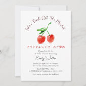 Fresh Off the Market Bridal Shower Cherry Rustic Kaart (Voorkant)