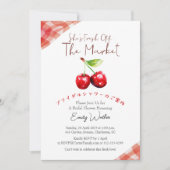 Fresh Off the Market Bridal Shower Cherry Rustic Kaart (Voorkant)