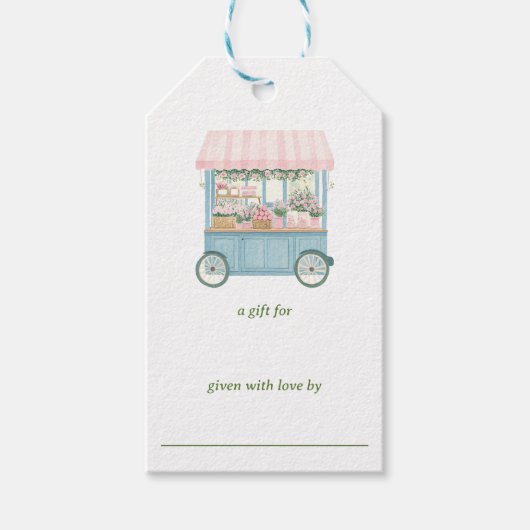 Fresh Off The Market Bridal Shower Display Shower Cadeaulabel (Voorkant)