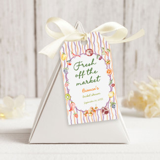Fresh Off The Market Bridal Shower Favor Tags Cadeaulabel