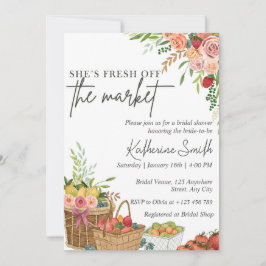 Fresh Off The Market Bridal Shower Invitation Temp Kaart