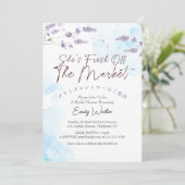 Fresh Off the Market Bridal Shower Lavender Blue Kaart (Staand voorkant)