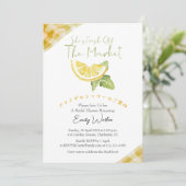 Fresh Off the Market Bridal Shower Lemon Rustic Kaart (Staand voorkant)