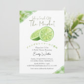 Fresh Off the Market Bridal Shower Lime Rustic Kaart (Staand voorkant)