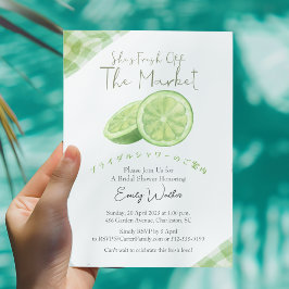 Fresh Off the Market Bridal Shower Lime Rustic Kaart