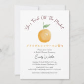 Fresh Off the Market Bridal Shower Orange Rustic Kaart (Voorkant)