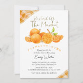 Fresh Off the Market Bridal Shower Orange Rustic Kaart (Voorkant)