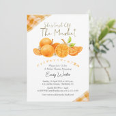 Fresh Off the Market Bridal Shower Orange Rustic Kaart (Staand voorkant)