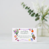 FRESH OFF THE MARKET Bridal Shower Recipe Request Informatiekaartje (Staand voorkant)