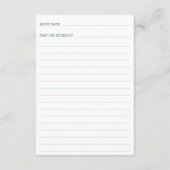 FRESH OFF THE MARKET Bridal Shower Recipe Request Informatiekaartje (Achterkant)