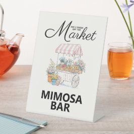 Fresh Off The Market Bridal Shower Tabletop Sign Reclamebord Met Voetstuk