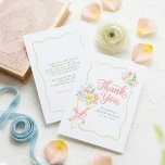 Fresh Off The Market Bridal Shower Thank You Card Bedankkaart<br><div class="desc">These hand-drawn thank you cards blend whimsical charm with modern creativity,  featuring a handwritten typography and fresh off the market pastel colorful bouquet</div>