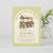 Fresh Off the Market Bridal Shower Uitnodiging (Staand voorkant)