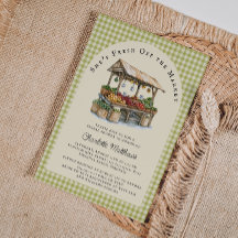 Fresh Off the Market Bridal Shower Uitnodiging