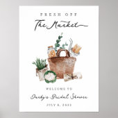 Fresh Off the Market Bridal Shower Welcome Sign Poster (Voorkant)