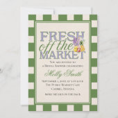 Fresh Off the Market Checkered Bridal Shower Kaart (Voorkant)
