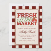 Fresh Off the Market Checkered Bridal Shower Kaart (Voorkant)