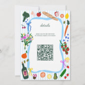 FRESH OFF THE MARKET Cute Custom QR Bridal Shower Kaart (Achterkant)