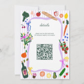 FRESH OFF THE MARKET Cute Custom QR Bridal Shower Kaart (Achterkant)