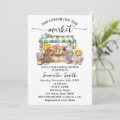 Fresh Off the Market Floral Bridal Shower Kaart (Staand voorkant)