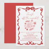 Fresh Off the market floral bridal shower Kaart (Voorkant / Achterkant)