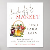 Fresh off the Market Food Sign Vrijgezellenfeest Poster (Voorkant)