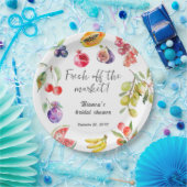 Fresh Off The Market Fruits Bruidsfeest Begrroetin Papieren Bordje (Feest)