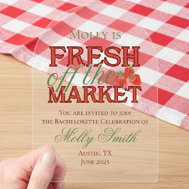 Fresh Off the Market - Gepersonaliseerde moderne b Acryl Uitnodigingen