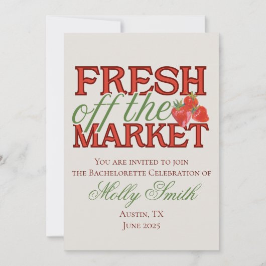 Fresh Off the Market - Gepersonaliseerde moderne b Kaart (Voorkant)