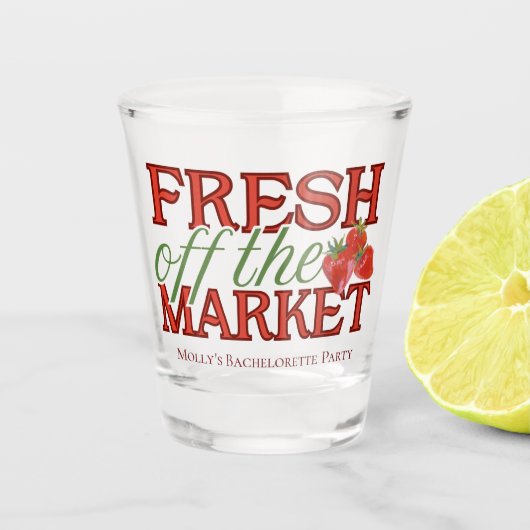 Fresh Off the Market - Gepersonaliseerde moderne b Shot Glas (Voorkant)