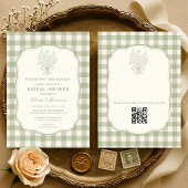 Fresh Off the Market Gingham QR Code Kaart