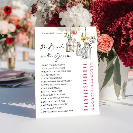 Fresh Off The Market Guess Who Bridal Game Card Kaart