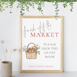 Fresh off the Market Guest Book Sign Vrijgezellenf Poster