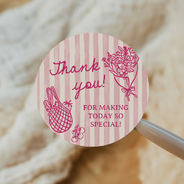 Fresh Off The Market Hand Drawn Bridal Shower Ronde Sticker