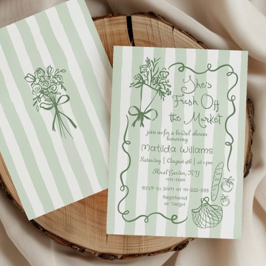 Fresh Off the Market Hand getrokken Wijze Vrijgeze Kaart