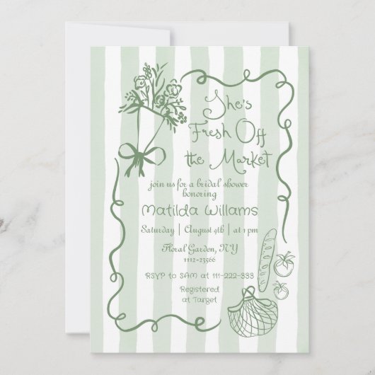 Fresh Off the Market Hand getrokken Wijze Vrijgeze Kaart (Voorkant)