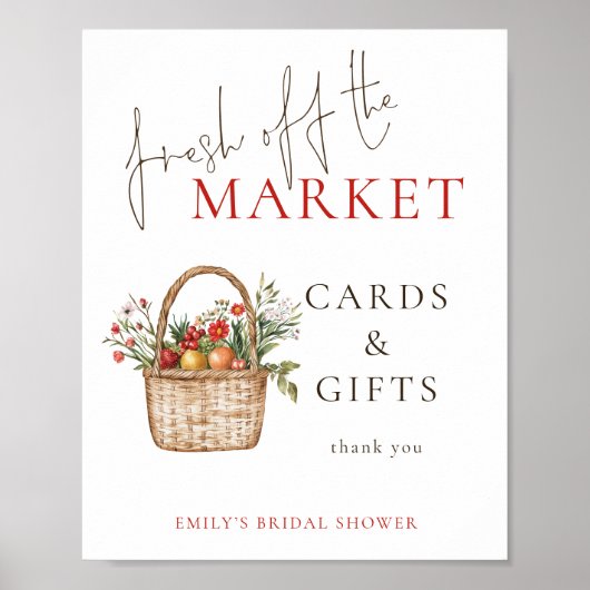 Fresh off the Market Kaarten Geschenken Vrijgezell Poster (Voorkant)