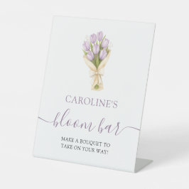 Fresh Off The Market Lavender Tulips Bloom Bar Reclamebord Met Voetstuk