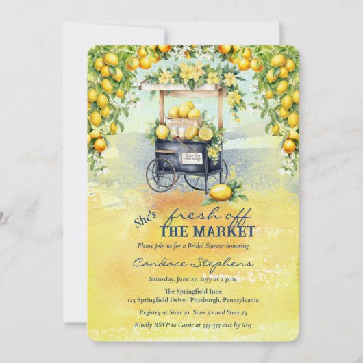 Fresh Off The Market Lemon Stand Vrijgezellenfeest Kaart (Voorkant)