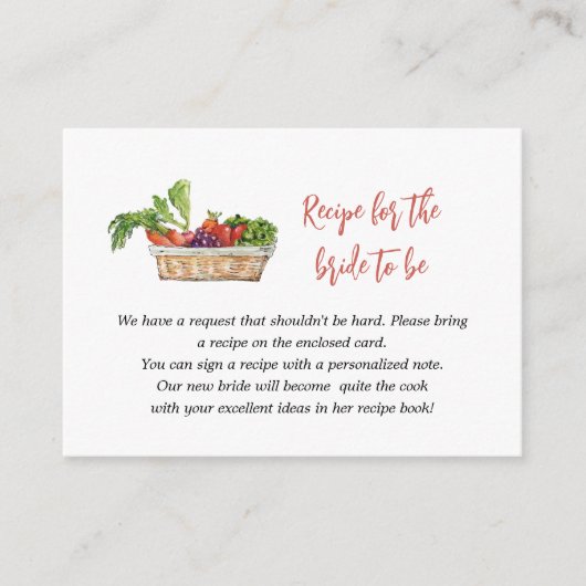 Fresh off the market Recept Verzoek Vrijgezellenfe Informatiekaartje (Voorkant)